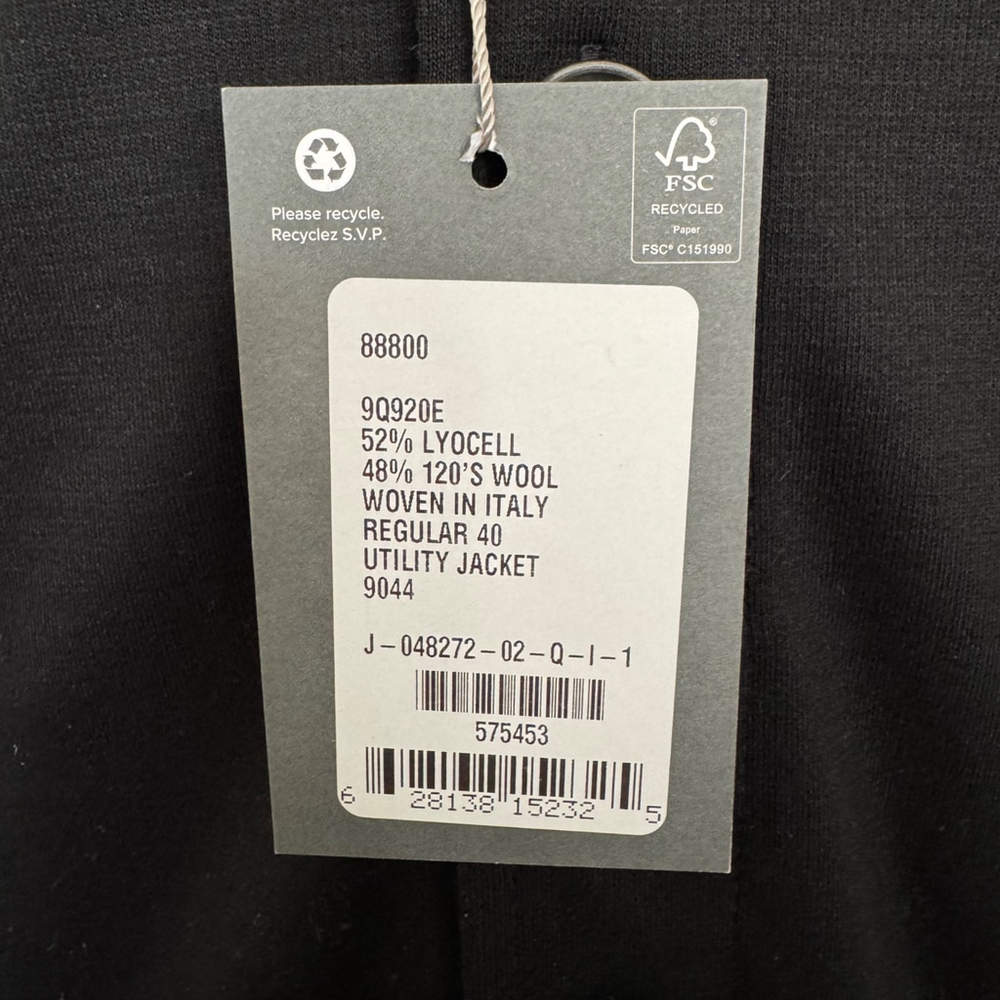 $695 - NWT - Samuelsohn Utility Jacket - Italian Reda 120's Wool - Black - 40 - Picture 16 of 16
